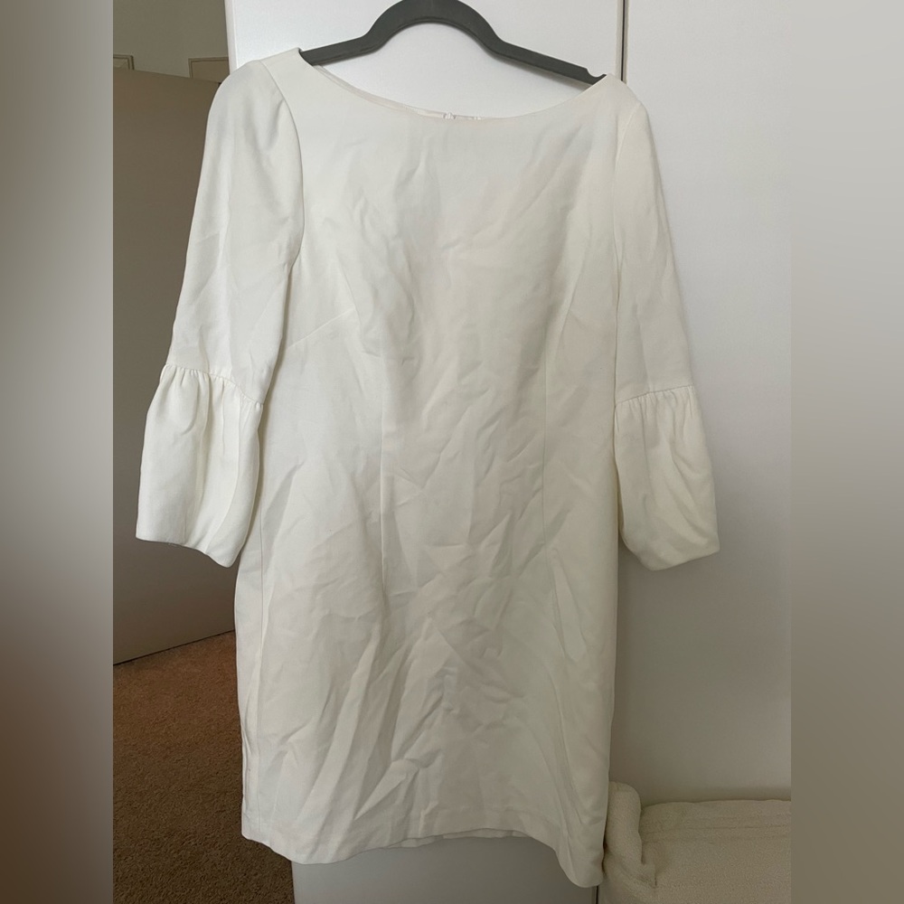 Black Halo Cream Boatneck Dress